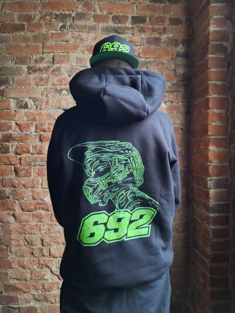 Bluza Kangurka z Kapturem Bawełna Czarna Duzers 692 OUTLET