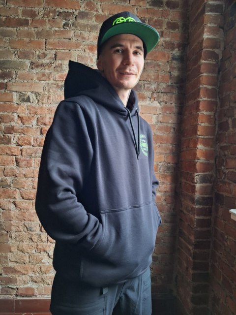 Bluza Kangurka z Kapturem Bawełna Czarna Duzers 692 OUTLET