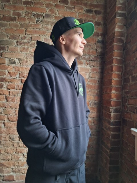 Bluza Kangurka z Kapturem Bawełna Czarna Duzers 692 OUTLET